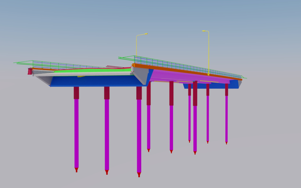 Железобетонный мост в Tekla